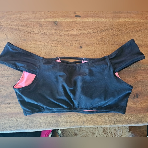 Pink by Victoria's secret black bathing suit top. Women's size large. - Picture 2 of 5